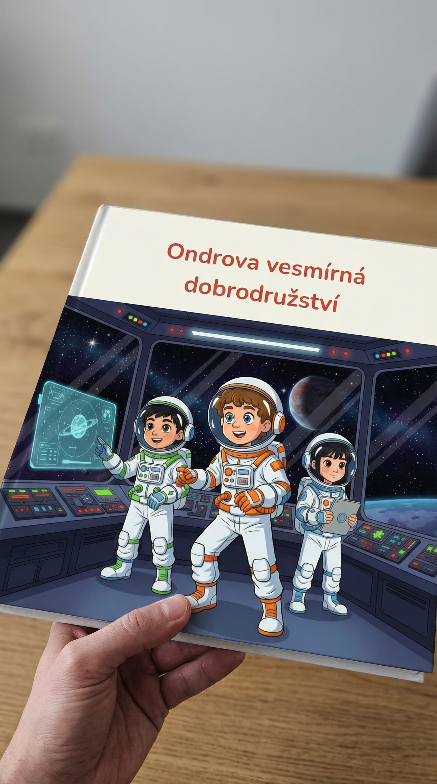 Ilustrace malého astronauta ve vesmíru