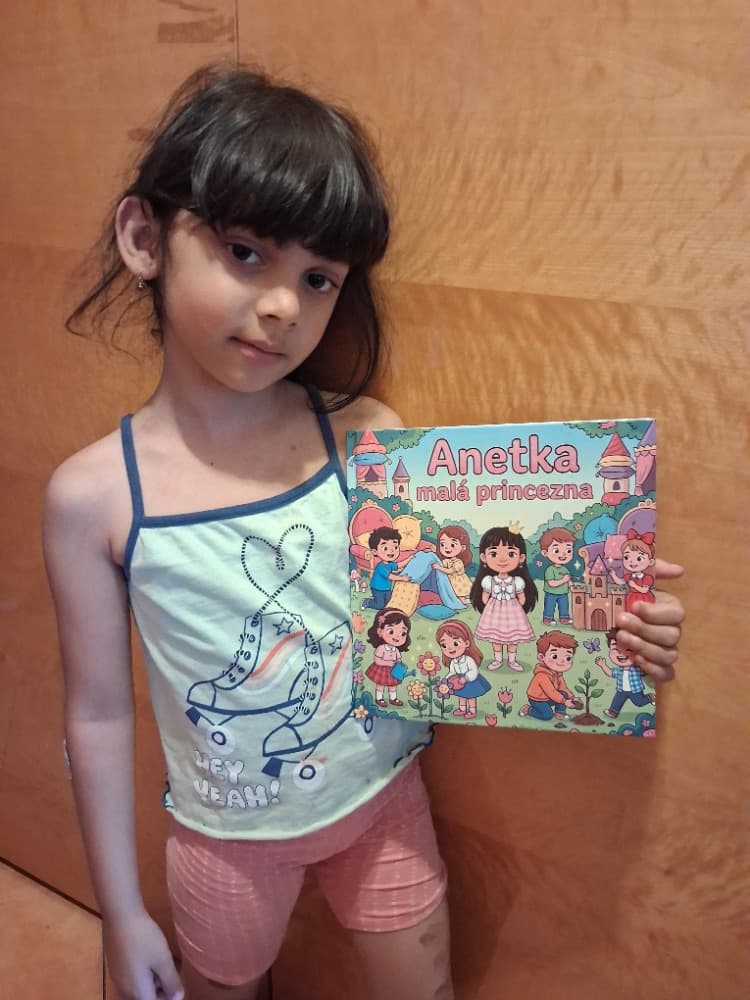 Anetka drží knihu Anetka malá princezna